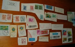 20 darab szép belföldi kivágások papír lapon bélyeg lot 1forintról  KIÁRUSÍTÁS