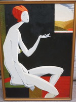 Bodonyi Ferenc kubista,impresszionista?olajfestménye 1988 ból  78 x 56 cm
