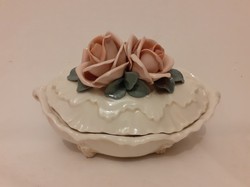 ENS rózsás porcelán bonbonier