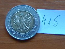 LENGYEL 5 ZLOTE ZLOTY 1996 Menta Lengyelország PLC Mennica BIMETÁL #415