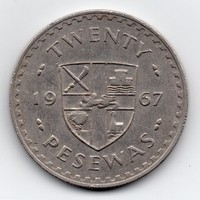 Ghana 20 pesewa, 1967