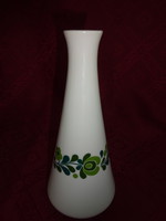 Alföldi porcelán váza, zöld mintával, magassága 20 cm.