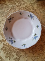 4 db Zsolnay porcelán kék barackvirág mintás lapos tányér 