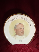  Aquincum porcelán emlékplakett 1991. II. János Pál pápa magyarországi látogatásakor kiadott.