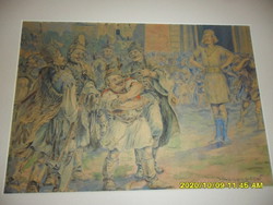Wallburg Egon azaz Zórád Ernő történelmi jelenet vegyes technika akvarell