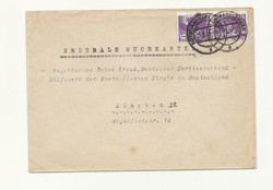 1946 Potsdam szovjet megszállásí zóna boriték orosz medve bélyeg München be KIÁRUSÍTÁS