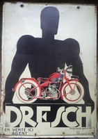 Raymond Gid. Dresch Motocycle 1928. Zománctábla