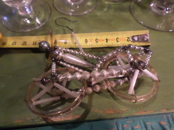 Kb 10 cm-es Gablonz-i , / Jablonec-i / üveg kerékpár / bicikli karácsonyfadísz .