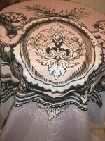 Gyönyörű téli vintage barokk mintás puttó angyalos flanel puha meleg ágyneműgarnitúra