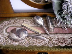 Gyönyörű, antik, barokk stílusú, sterling 925-ös, ezüst pipere fésülködő készlet