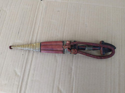 Antik afrikai Afrika vas penge gyíkbőr díszítéses maszáj kés nr.3481