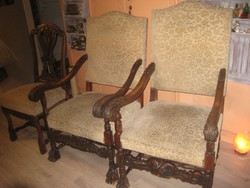 Neoreneszánsz fotel és szék garnitúra becsérték alatt