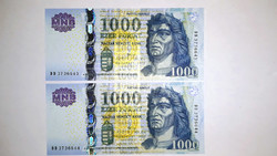 1000.-Ft bankjegy UNC sorszámkövető