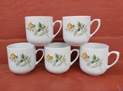 5 pcs kahla yellow-rose, rosy, mugs, mug, for sale at the same time