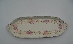  Zsolnay kézzel festett pillangó lepkés mintás süteményestál süteményes tál kínáló tálaló