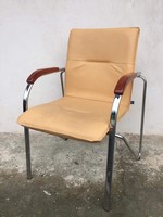 Skandináv stílusú, Retro, csővázas bőr fotel, karos szék,4 db  van belőle
