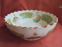 Régi porcelán pogácsás tál ritka dekorral