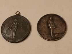 2 db antik érem, bronz/réz, 1900-as évek eleje - ritka darabok és szépek - 1 forintról, garanciával!