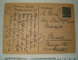 1947 szövetséges megszállási zóna Németország levelezőlap Deutsche pecsételt futott KIÁRUSÍTÁS 1 ft