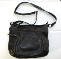 Black Italian leather shoulder bag