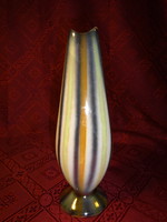 Magyar Iparművész KTSZ által készített hal , csíkos porcelán váza, mag. 20 cm.  Vanneki! Jókai.