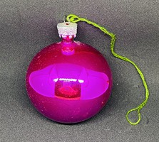 KÜLÖNLEGES Retro Pink üveg karácsonyfadísz Óbuda v Posta