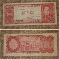 Bolíviai 100 peso papírpénz