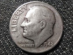 USA Franklin D. Roosevelt .900 ezüst 10 Cent 1948 (id37416)
