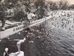 Régi képeslap 1965 Hajdúszoboszló strand 