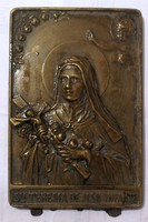 Szent Terézia bronz hordozható kis kép