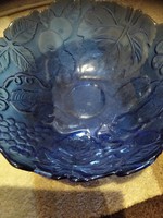 Blue huge glass bowl 30 cm dia