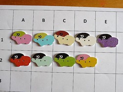 Lamb, sheep, sheep button, wood button collection for clothes, bags, scrapbooking