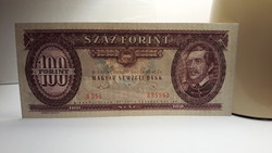 100 forint 1989 ,Középen gyengén hajtott, EF