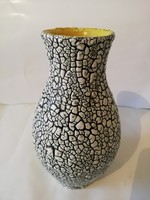 Iparművész kerámia rücskös váza hibátlan,  21 cm