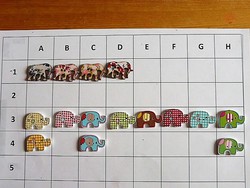 Elephant, elephant buttons, wooden buttons from the collection for clothes, bags, scrapbooking