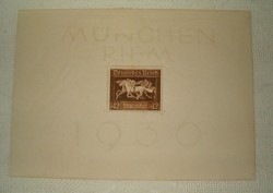 1936 München riem  Dutsches Reich    német bélyeg III. Birodalom blokk