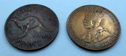 Ausztrál gyarmati penny 1922 1944 pénz pénzérme
