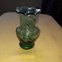 Old green glass vase