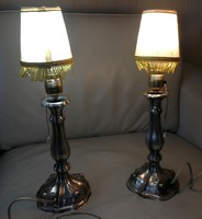 Bécsi rózsás lámpa párban, ünnepi jellegű luxus lámpa 1800as évek. Mesterjegyes! Ezüst hatásu