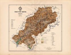 Trencsén megye térkép 1886 (4), vármegye, atlasz, Kogutowicz Manó, 43 x 56 cm, Gönczy Pál, nagy