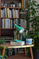 Mentazöld retro íróasztali lámpa, zománcos gégecsöves kislámpa - midcentury modern design