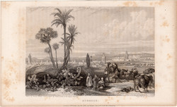 Marokkó, acélmetszet 1837, eredeti, 10 x 14, metszet, Afrika, észak, kereskedelem, arab