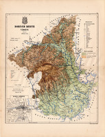 Borsod megye térkép 1887 (4), vármegye, atlasz, Kogutowicz Manó, 43 x 57 cm, Gönczy Pál, Miskolc