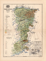 Temes megye térkép 1887 (4), vármegye, atlasz, eredeti, Kogutowicz Manó, 43x56 cm, Temesvár, Versec