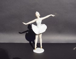 Wallendorf német porcelán balerina balett táncos hölgy vitrin állapotú figura 