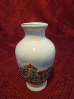Bodrogkeresztúr ceramic vase with tata inscription and landscape. He has!