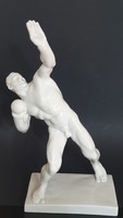 RITKA Herendi fehér súlylökő olimpikon figura
