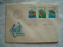 1987 FDC akváriumi díszhalak boriték levél bélyeg KIÁRUSÍTÁS 1 forintról