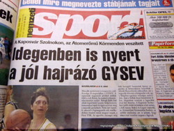 2001 november 8  /  nemzeti SPORT  /  Nagyszerű ajándékötlet! Eredeti újság Ssz.:  17934