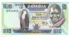 10 kwacha 1980-88 Zambia UNC